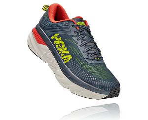 Hoka One One Bondi 7 Mens Orthopedic Shoes Turbulence/Chili | AU-9501624